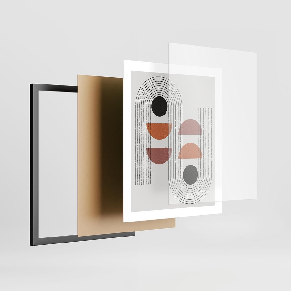 Plakat w ramie 40x50 - Nowoczesna Abstrakcja - geometria, grafika - rama czarna