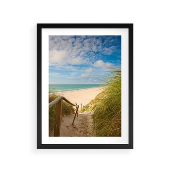 Plakat w ramie 30x40 - Spokojna plaża nad Bałtykiem - plaża, Bałtyk - rama czarna
