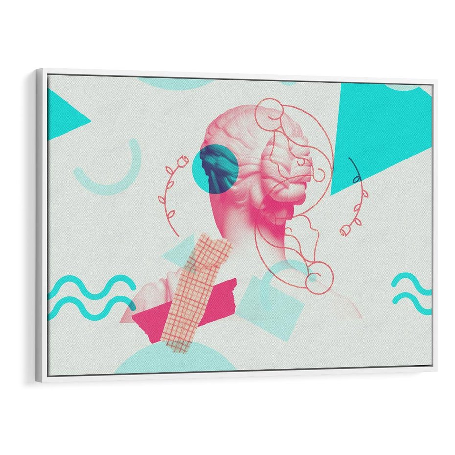 Obraz w ramie 120x80 - Sztuka w Różach - nowoczesna sztuka, kolaż ze zdjęć - rama biała