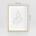 Plakat w ramie 30x40 - Bezgraniczne Przenikanie - para zakochanych, kobieta i mężczyzna - rama drewno