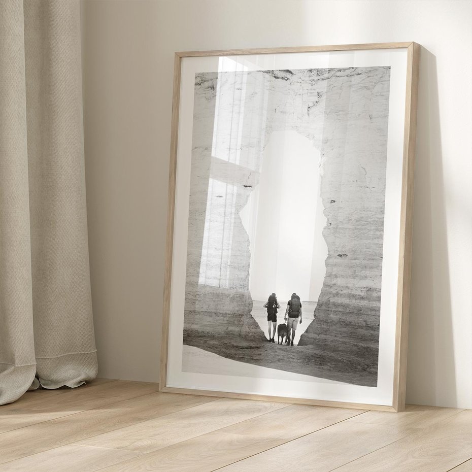 Plakat w ramie 40x50 - Podróżna Eksploracja - Echa Przygody - rama drewno