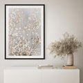 Plakat w ramie 40x50 - Białe Drobne Kwiaty - gipsówka, białe drobne kwiatki - rama czarna