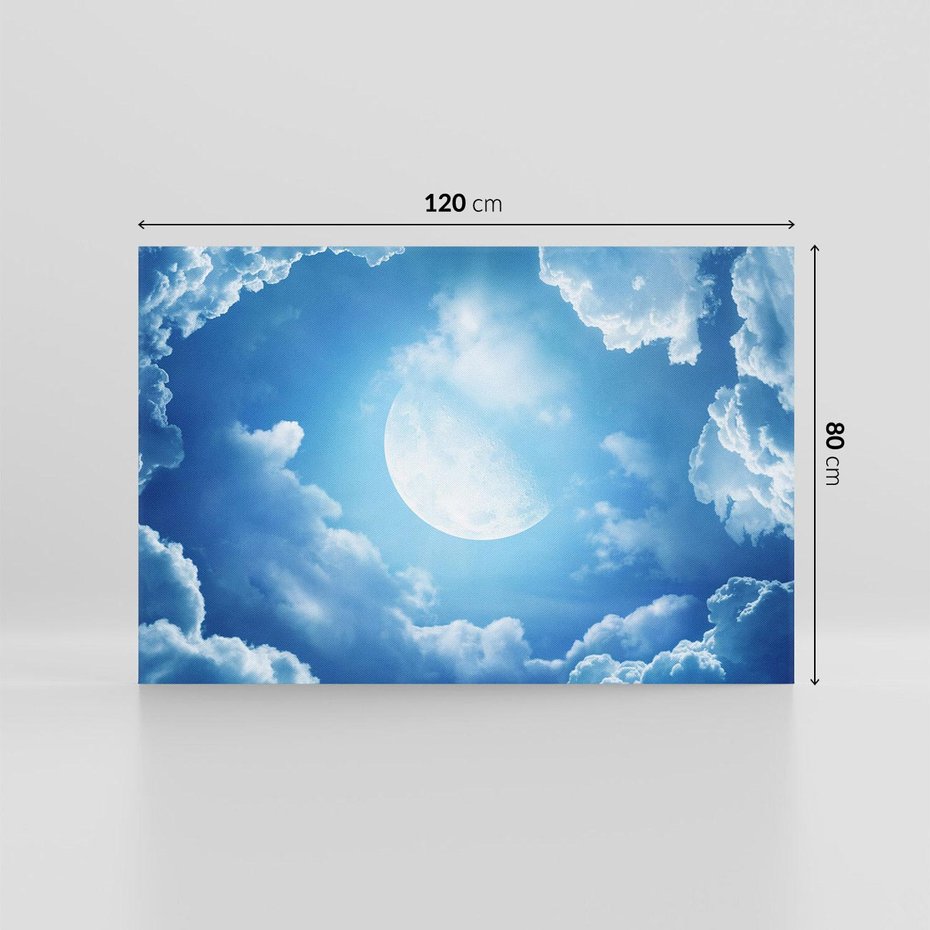 Obraz na płótnie 120x80 - Księżycowe Chmury - księżyc, chmury