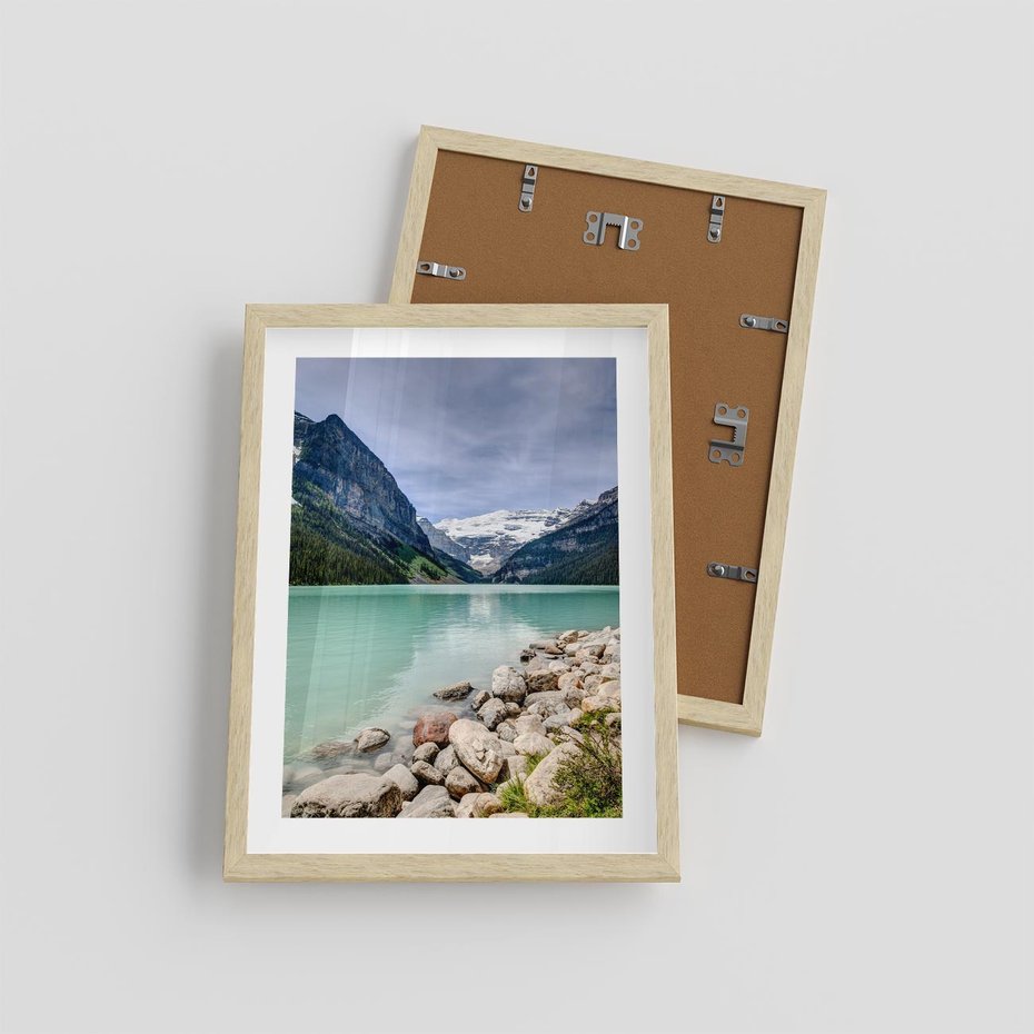 Plakat w ramie 30x40 - Górskie jezioro - spokój i piękno - jezioro, górskie - rama drewno