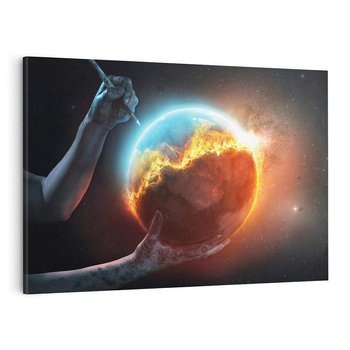 Obraz na płótnie 120x80 - Nieznane przestrzenie - planeta, kosmos