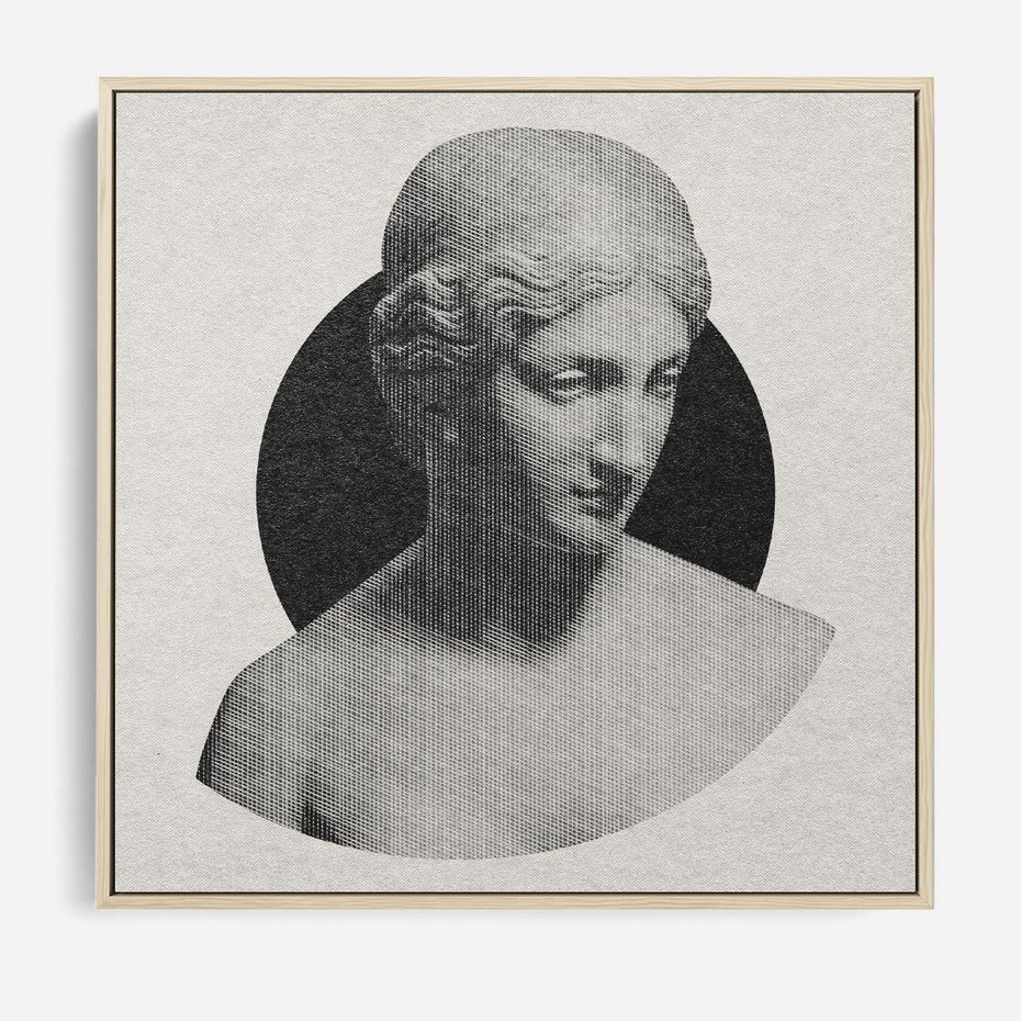 Obraz w ramie 80x80 - Sztuka Zeszłych Czasów - antyczna rzeźba kobiety, posąg - rama drewno