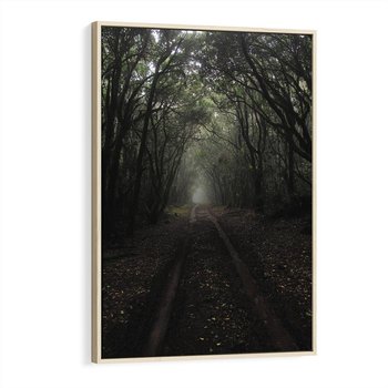 Obraz w ramie 80x120 - Urok Drogi - las, droga - rama drewno
