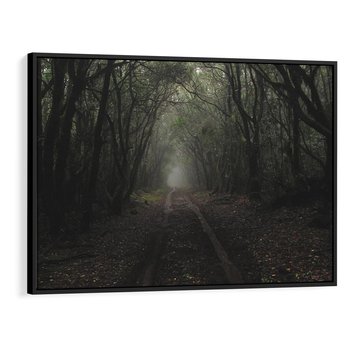 Obraz w ramie 70x50 - Urok Drogi - las, droga - rama czarna