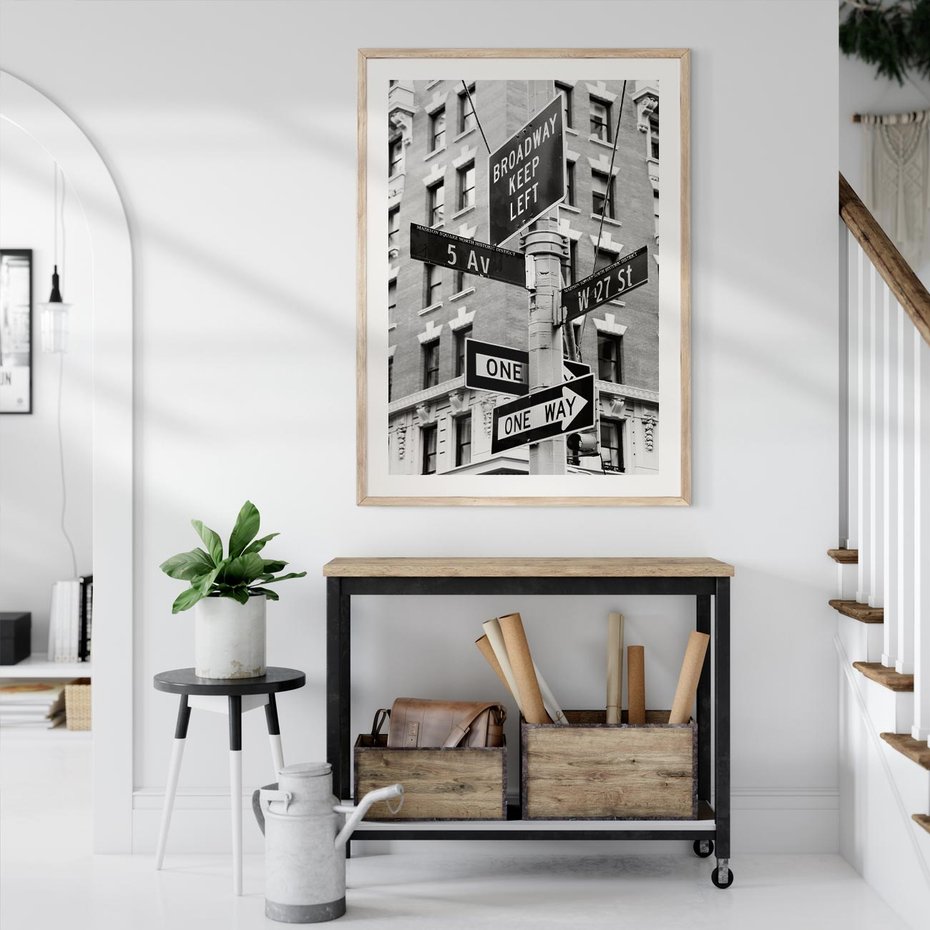 Plakat w ramie 50x70 - Nowojorska Droga - nowy jork, fotografia - rama drewno