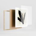 Plakat w ramie 40x50 - Harmonia liści - minimalistyczny obraz, szkic - rama drewno