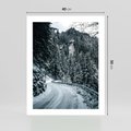 Plakat bez ramy 40x50 - Zimowa Przygoda - zima w górach, droga