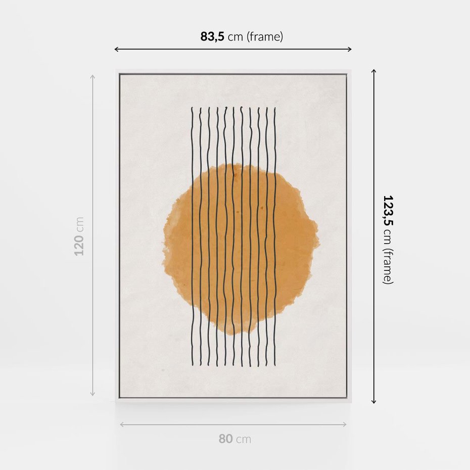 Obraz w ramie 80x120 - Taniec Emocji - abstrakcyjne akwarelowe plamy, nieregularne kreski - rama biała