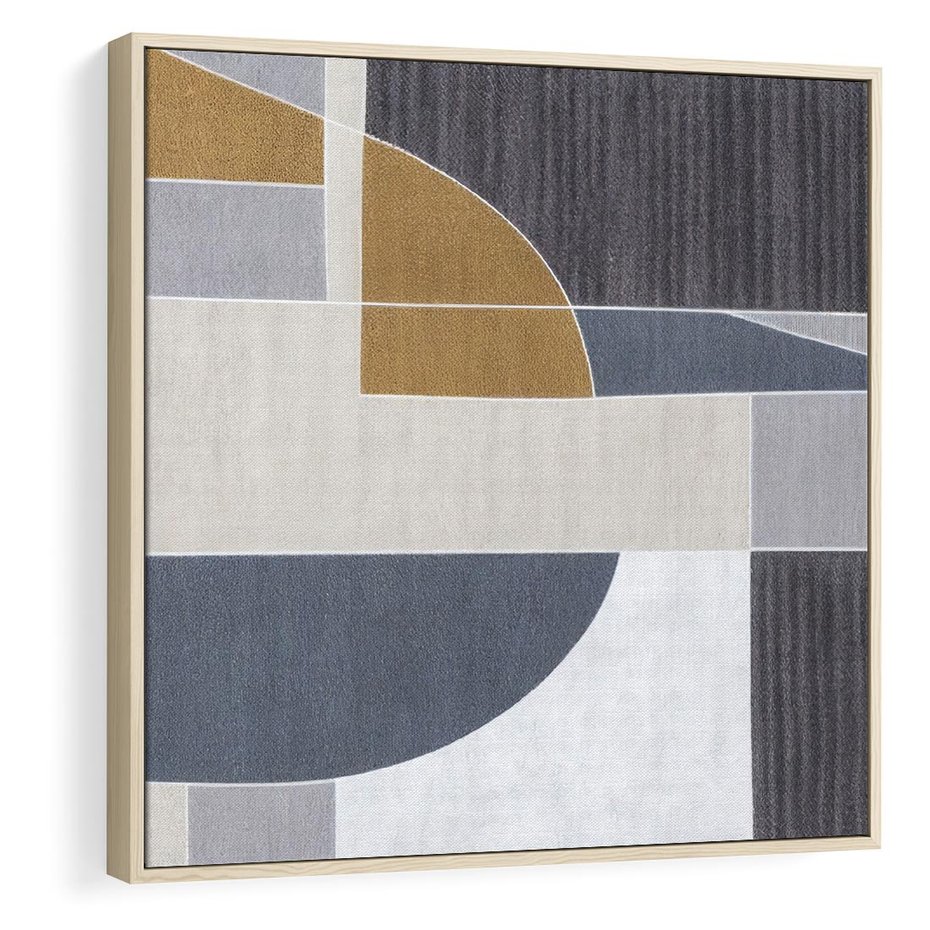 Obraz w ramie 50x50 - Odbicie wschodzącego jutra - graficzne kształty, geometria - rama drewno