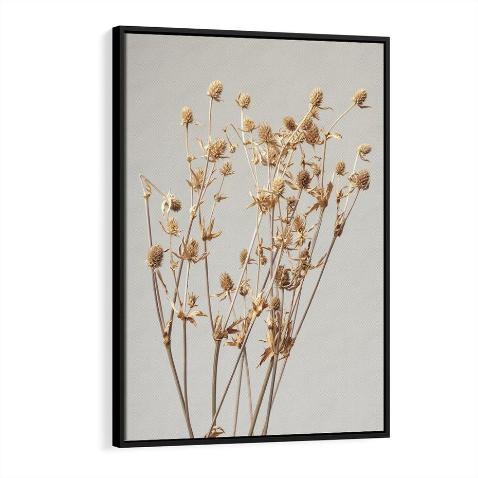 Obraz w ramie 50x70 - Delikatne gipsówki - gipsówka, suche - rama czarna