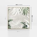 Obraz w ramie 80x80 - Zielony Raj - monstera, palmy - rama drewno