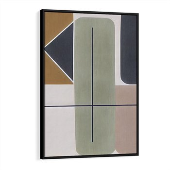 Obraz w ramie 50x70 - Sztuka Abstrakcji - geometryczne kształty, kolorowe prostokąty - rama czarna