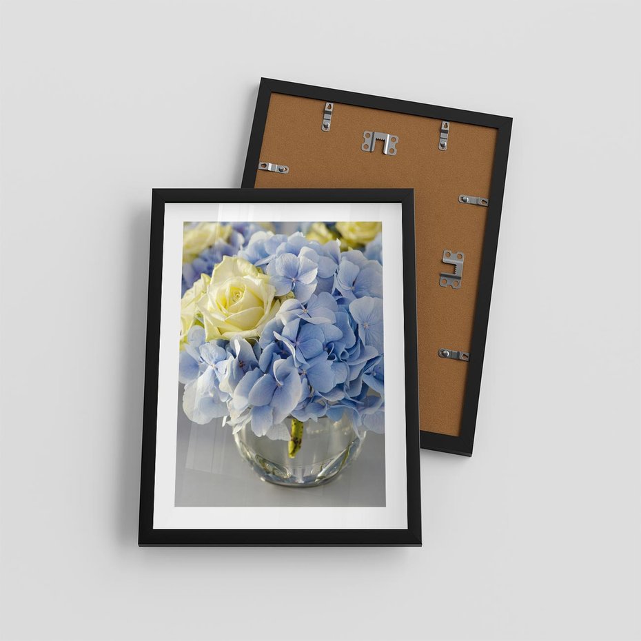 Plakat w ramie 30x40 - Różany Bukiet - bukiet, kwiaty - rama czarna
