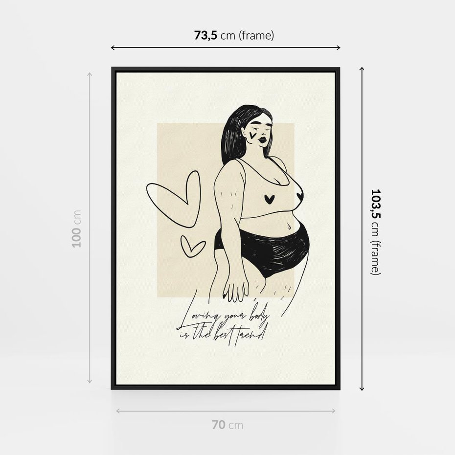 Obraz w ramie 70x100 - Moc to Ona - rysunek, sztuka nowoczesna - rama czarna