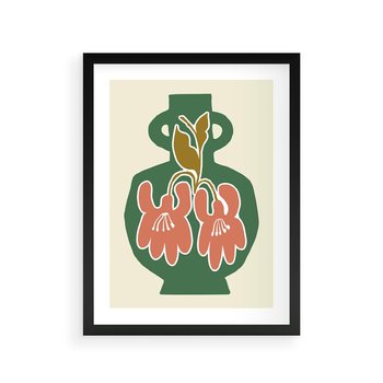 Plakat w ramie 40x50 - Kreatywne Impulsy - boho styl, wazon - rama czarna