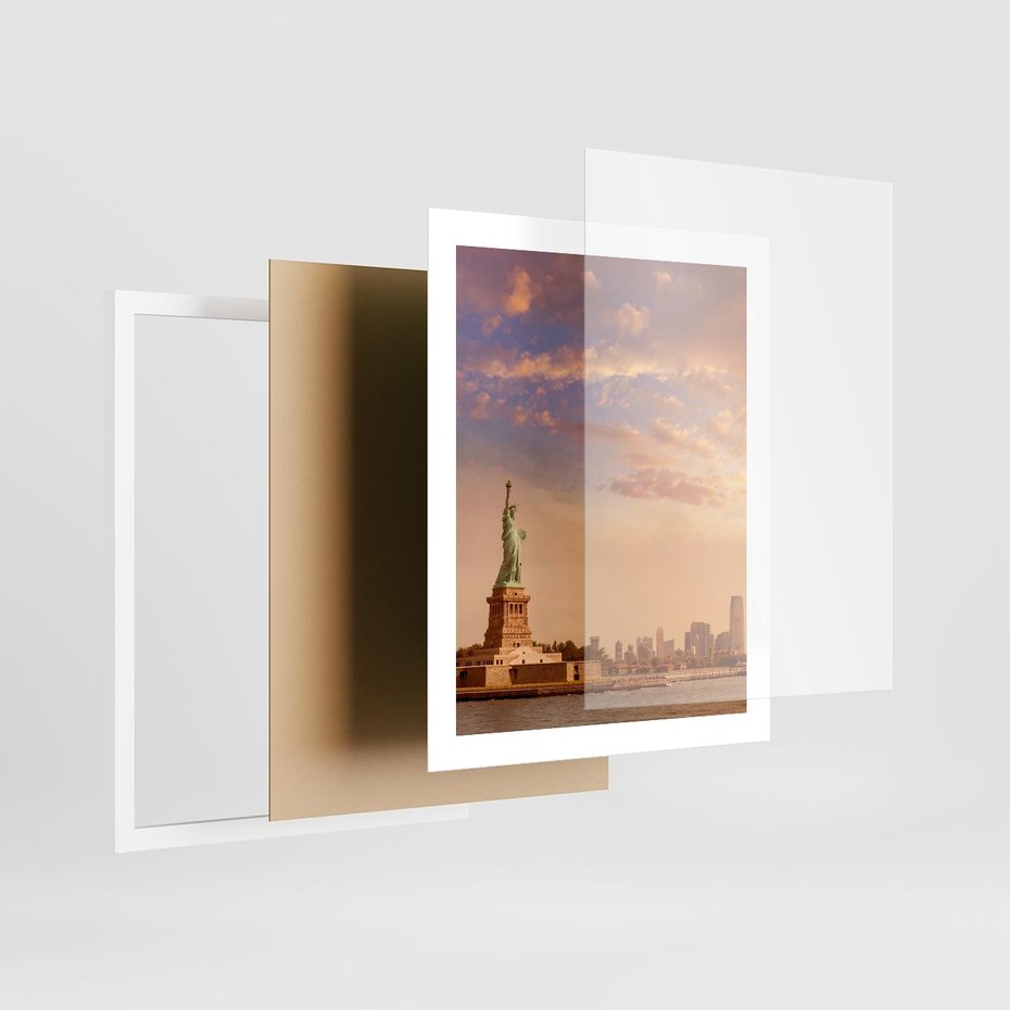 Plakat w ramie 40x50 - Statua wolności w Nowym Jorku - Nowy Jork, statua - rama biała