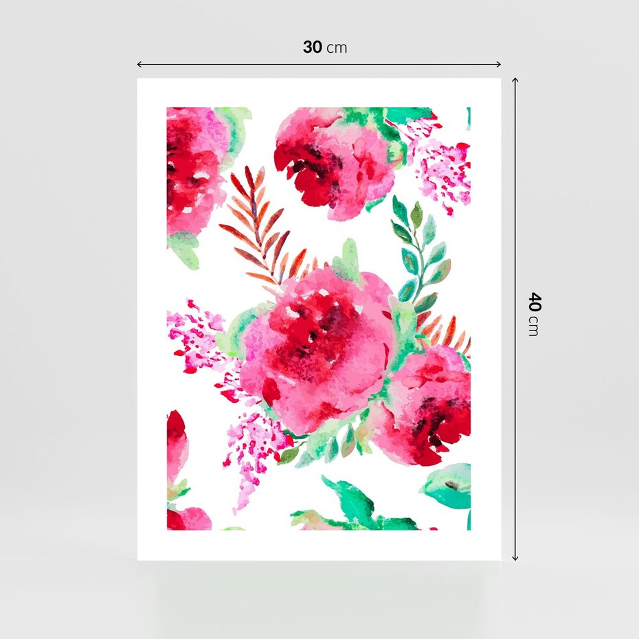 Plakat bez ramy 30x40 - Delikatna Akwarela - kwiaty, akwarela