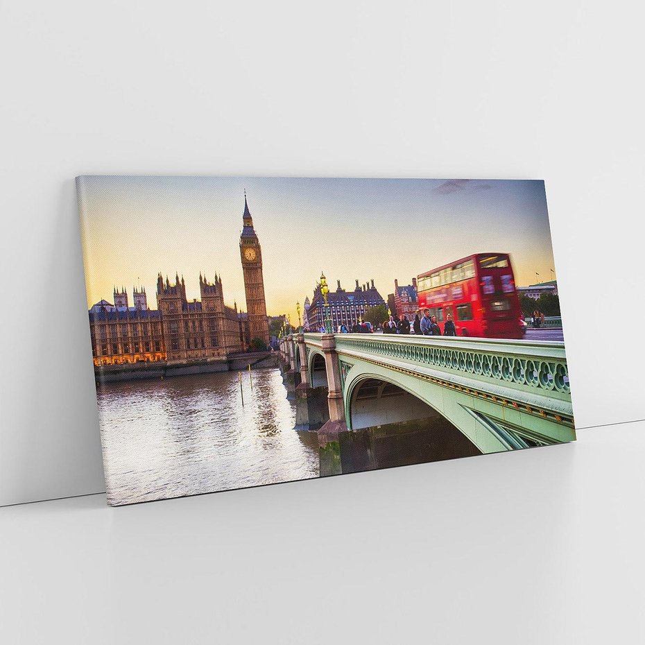 Obraz na płótnie 140x70 - London Calling: Autobus i Big Ben - Londyn, autobus