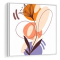 Obraz w ramie 50x50 - Kwiatowa Impresja - abstrakcyjna sztuka, plamy - rama biała