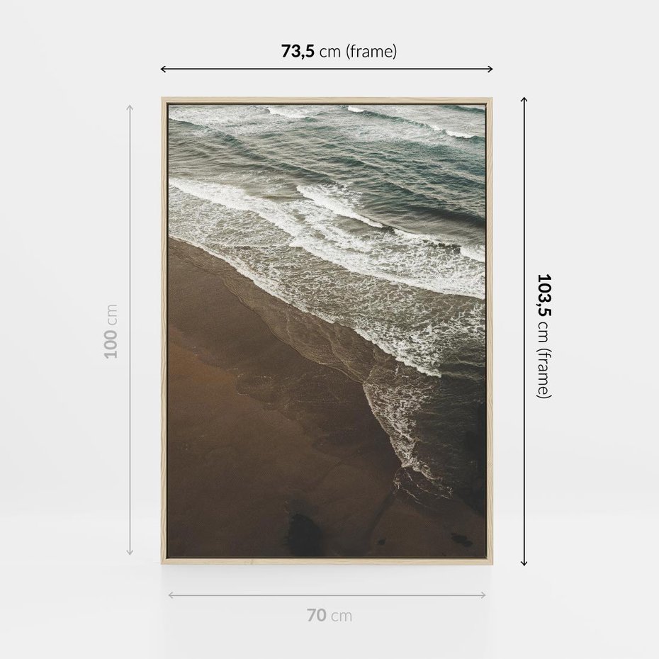 Obraz w ramie 70x100 - Spokój nad plażą - plaża, morze - rama drewno