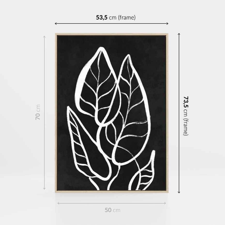 Obraz w ramie 50x70 - Lustrzane Odbicie - mroczna sztuka, minimalizm - rama drewno