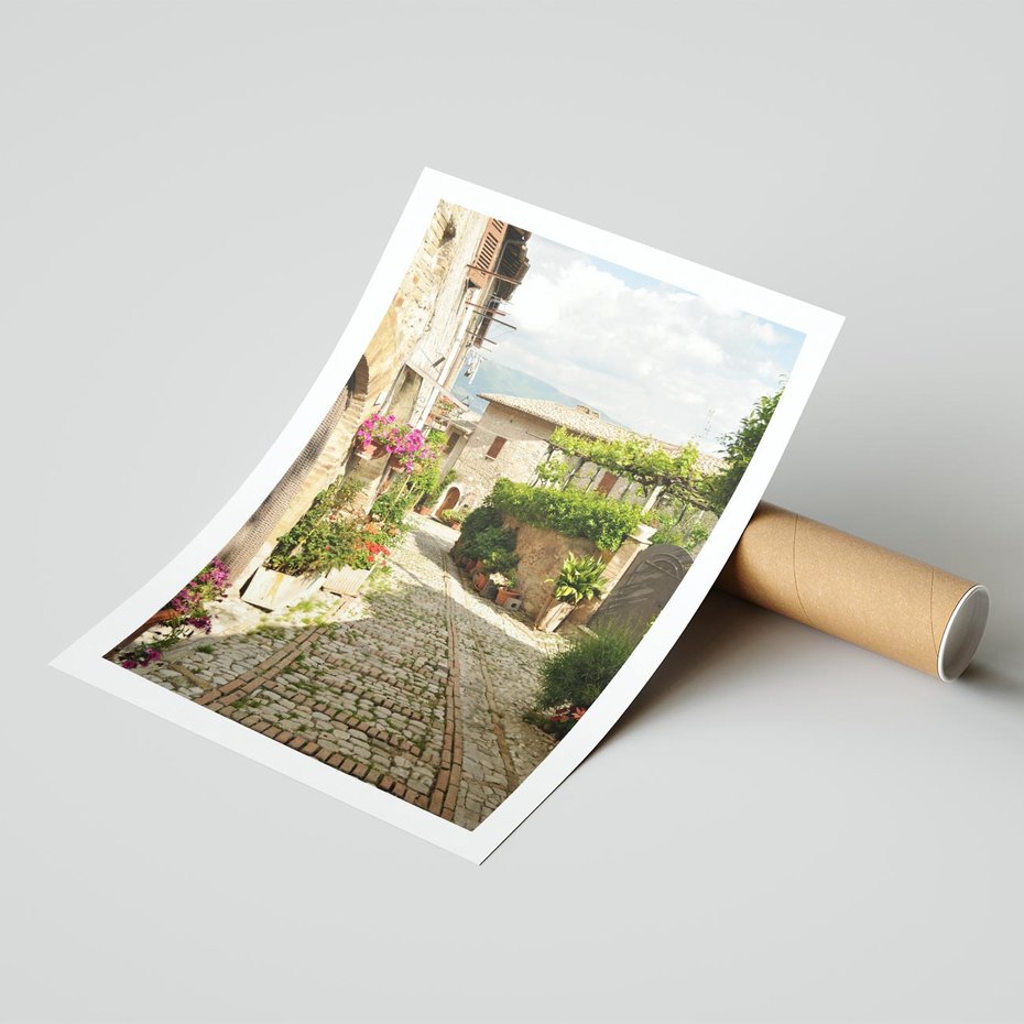 Plakat bez ramy 21x30 - Włoskie Uliczki - włoska, uliczka