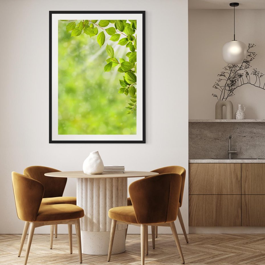 Plakat bez ramy 40x50 - Zielone liście natury - liści, zieleń