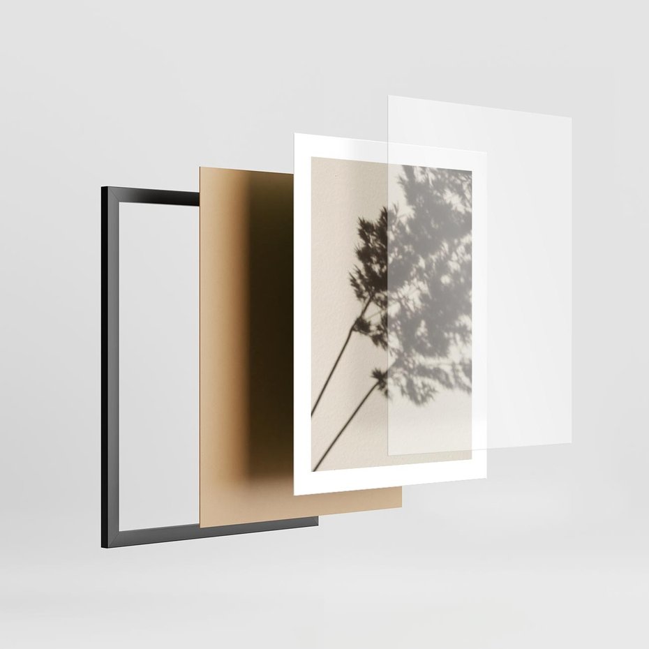 Plakat w ramie 30x40 - Tajemniczy Cień Traw - cień traw, na ścianie - rama czarna