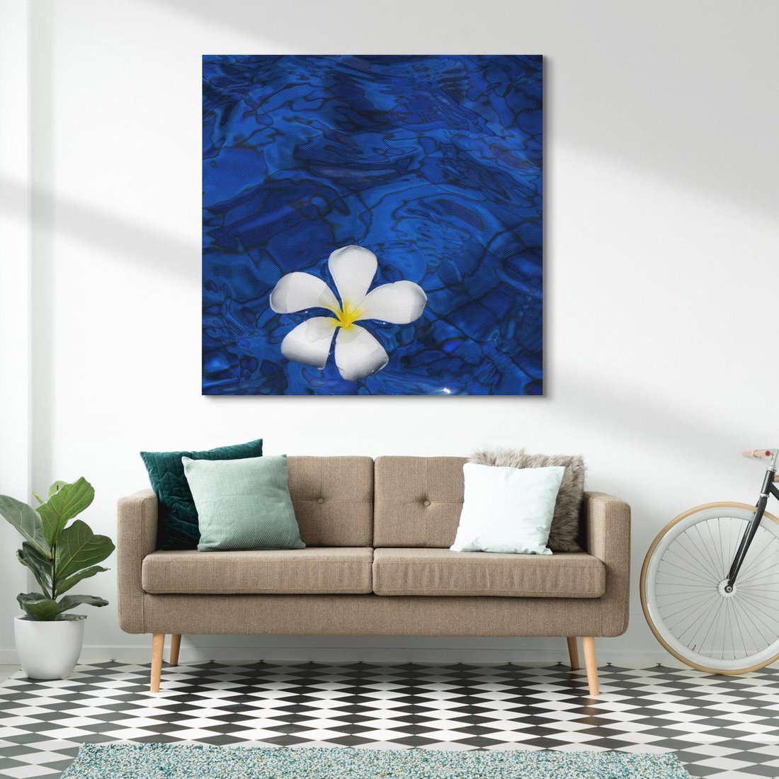 Obraz na płótnie 70x70 - Kwiaty wodne delikatność natury - kwiat, woda