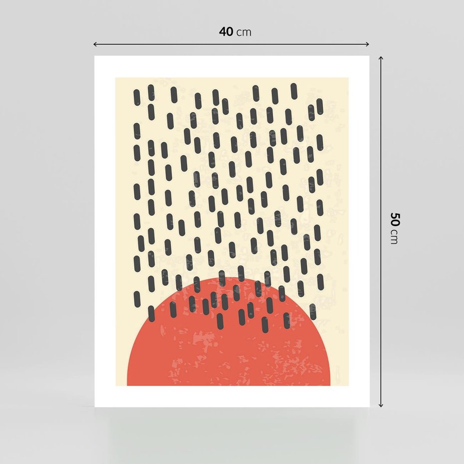 Plakat bez ramy 40x50 - Czerwona Abstrakcja: Grafika z Wyrazistym Kołem - abstrakcja grafika, czerwone koło