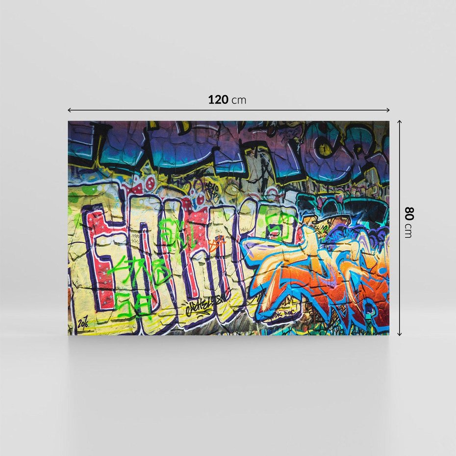 Obraz na płótnie 120x80 - Kolorowy wyraz - graffiti
