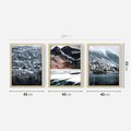 Zestaw obrazy w ramie 40x50 galeria - Norweskie, domki, góry, zima - rama drewno