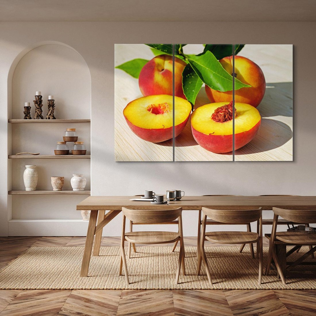 Obraz na płótnie 120x80 - Brzoskwinie Delikatny Urok - brzoskwinie, owoce