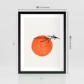 Plakat w ramie 30x40 - Słońce i Gałązka - pomarańczowe słońce, gałązka - rama czarna