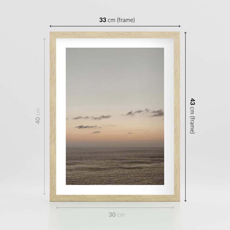 Plakat w ramie 30x40 - Chwila Romantyzmu - morze, niebo - rama drewno