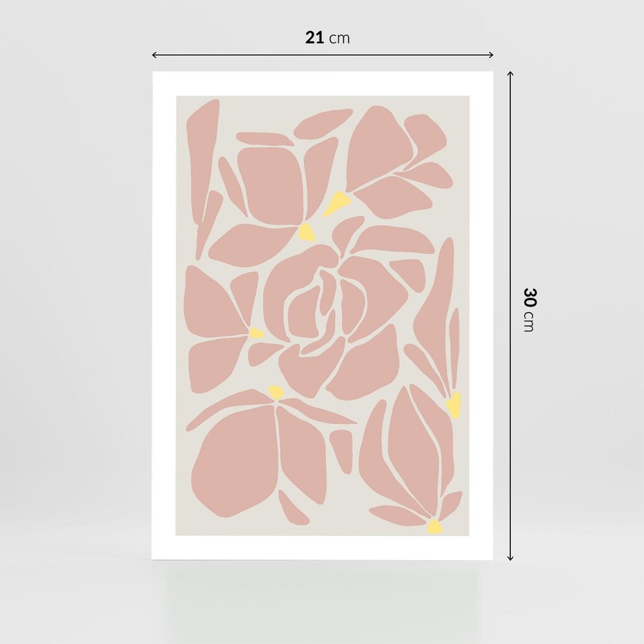 Plakat bez ramy 21x30 - Rozplątane Akwarelowe Formy - abstrakcyjne boho kwiaty, kompozycja