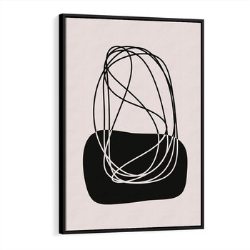 Obraz w ramie 70x100 - Linie Eksploracji - abstrakcyjne szkicowane linie, minimalizm - rama czarna