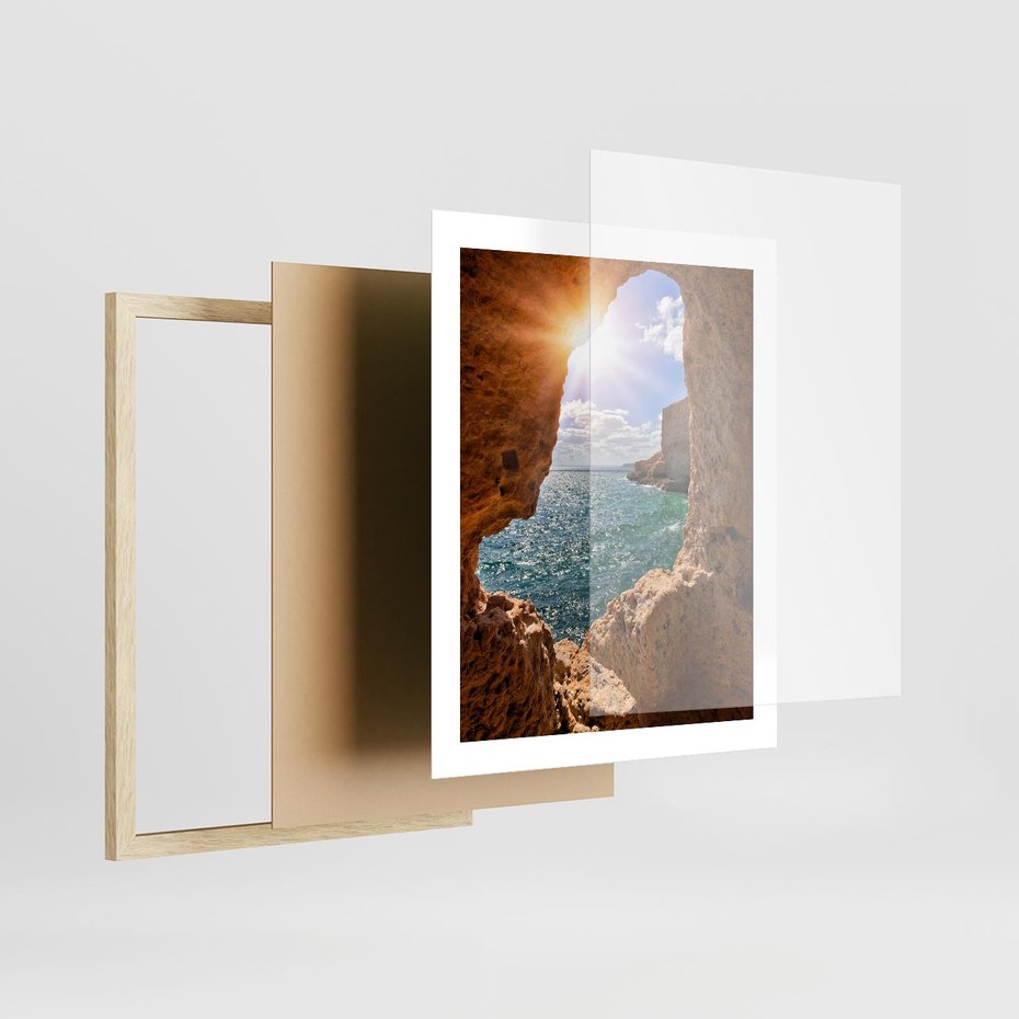 Plakat w ramie 40x50 - Potęga Natury - morze, klify - rama drewno