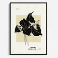 Obraz w ramie 50x70 - Ekspresja w szkicowanych kształtach - kwiaty, typografia - rama czarna
