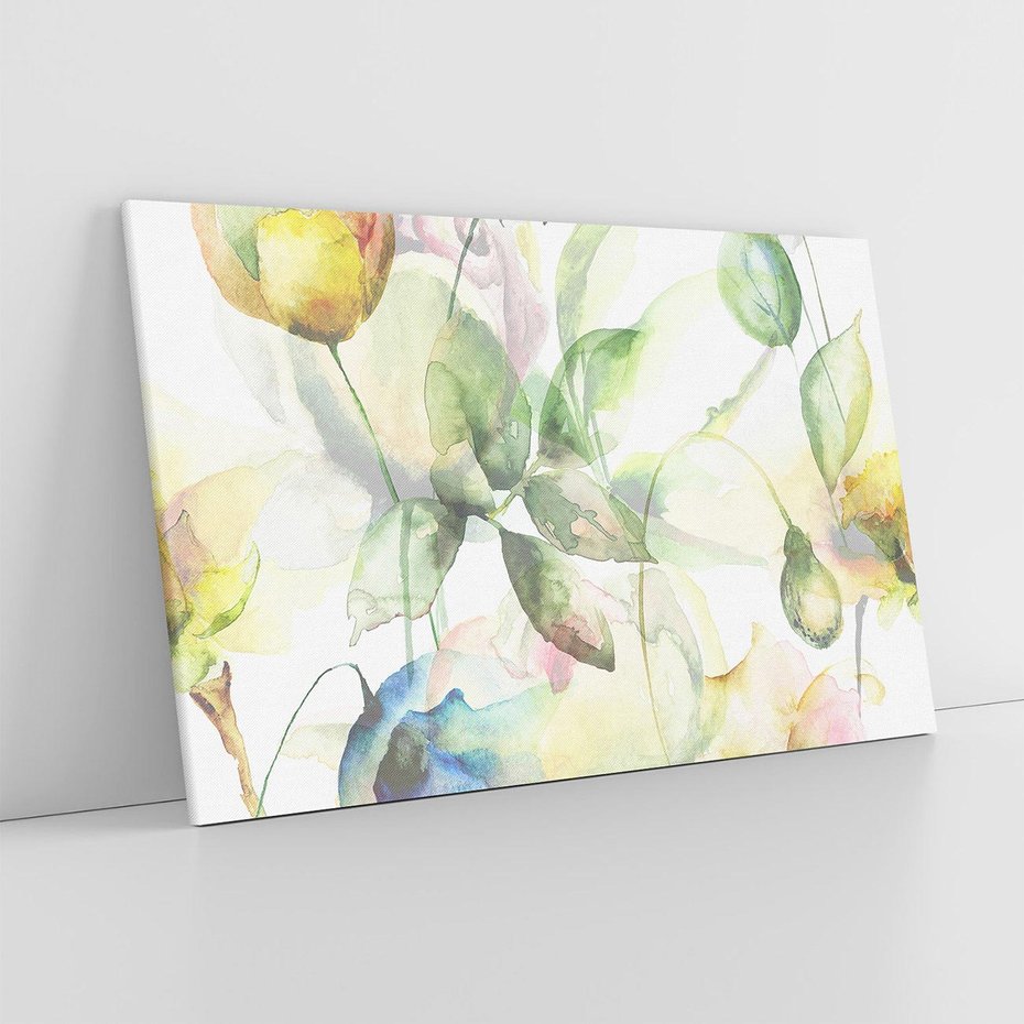 Obraz na płótnie 120x80 - Delikatne Kolory - akwarelowe, kwiaty