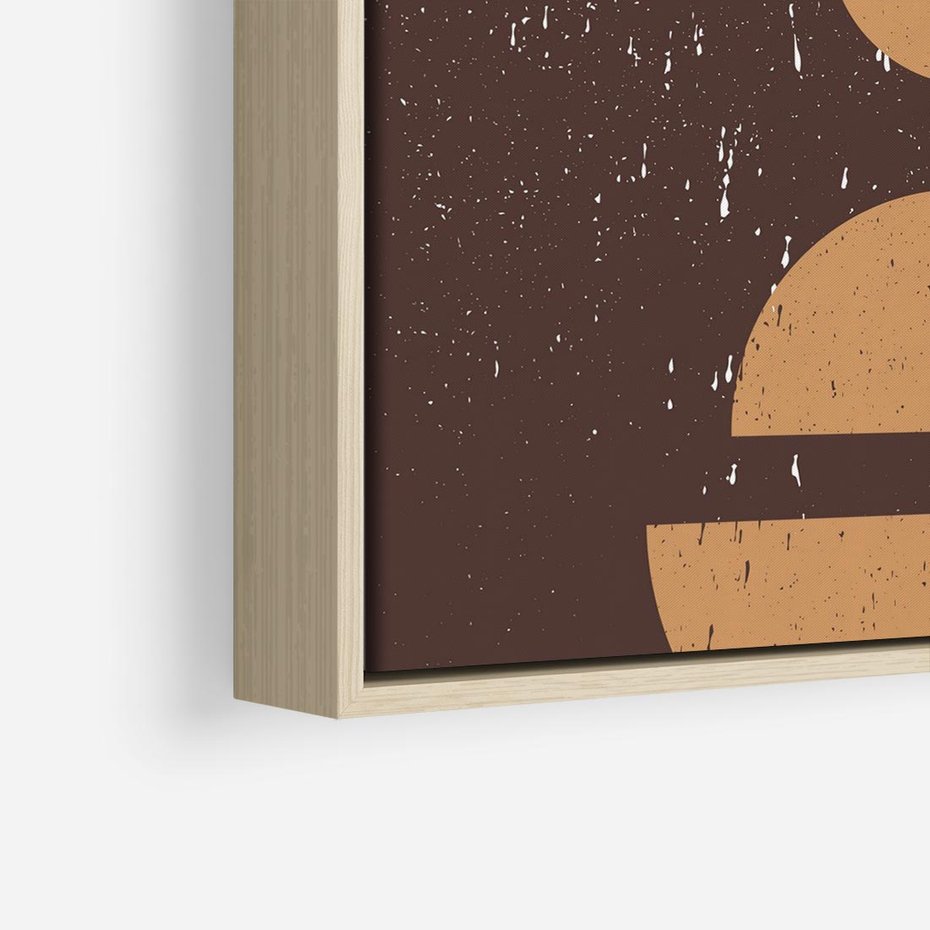 Obraz w ramie 50x50 - Impulsy Przestrzeni - mid century styl, nowoczesna grafika - rama drewno