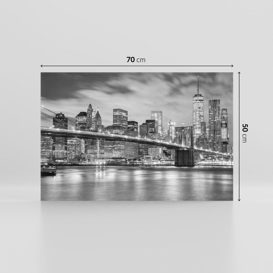 Obraz na płótnie 70x50 - połączenie ikonicznego miasta - most, Nowy Jork