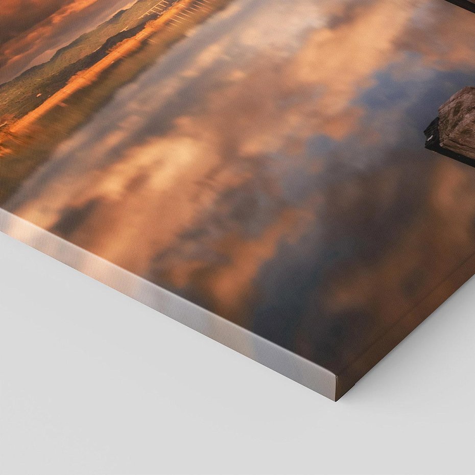 Obraz na płótnie 120x60 - Spacer po molo nad jeziorem - molo, jezioro