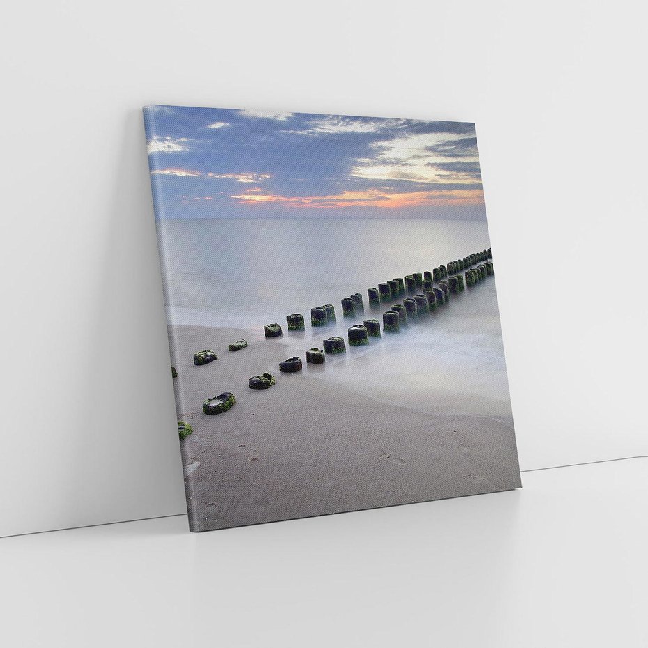 Obraz na płótnie 60x60 - Plaża Morskiej Błogości - plaża, morze