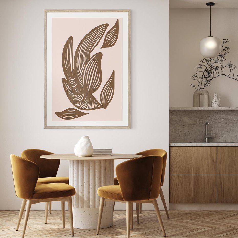 Plakat w ramie 30x40 - Nowoczesne Harmonie - skandynawski styl, plakat - rama drewno