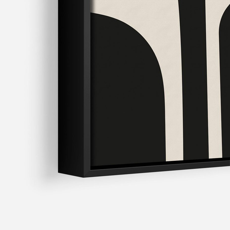 Obraz w ramie 70x100 - Abstrakcyjne Linie - boho plakat, rycina - rama czarna